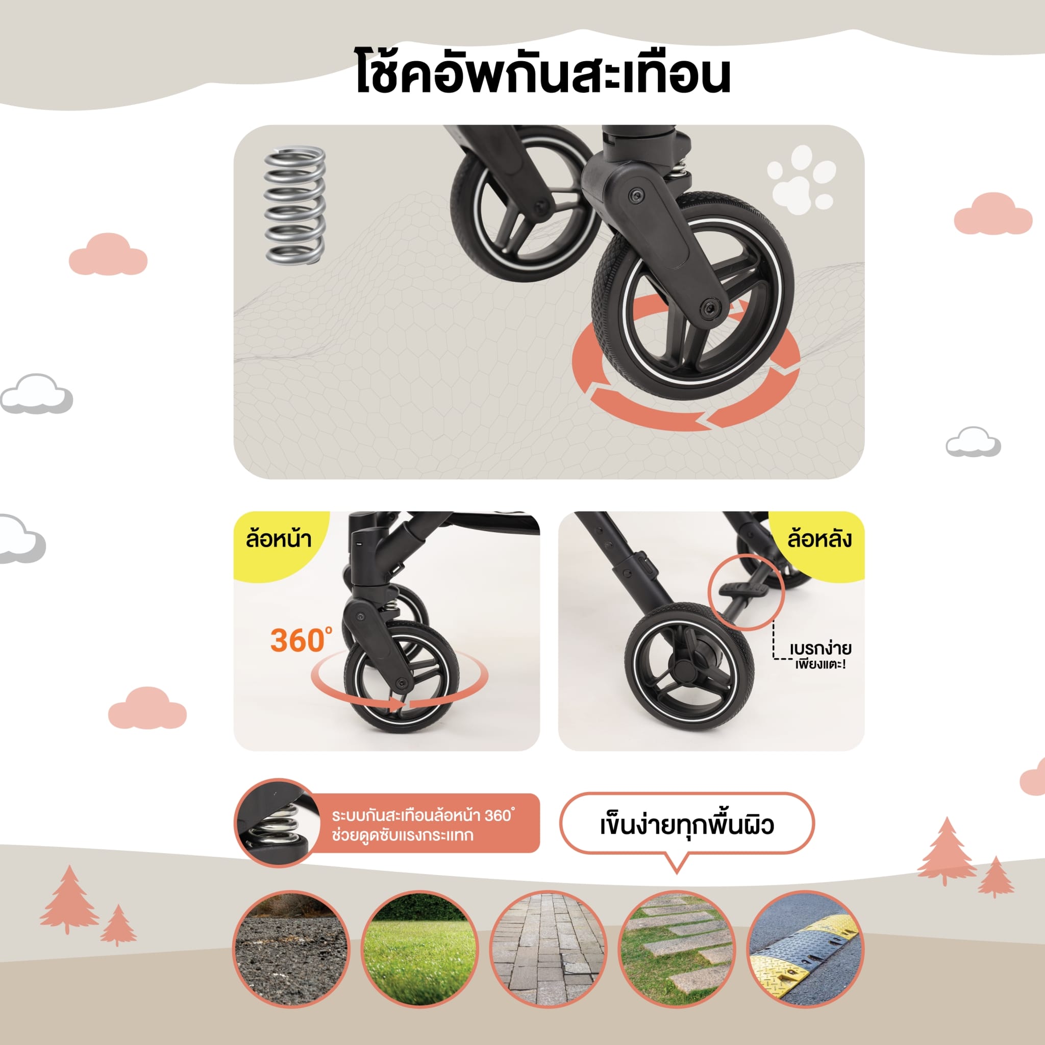 รถเข็นสัตว์เลี้ยงแบบสองชั้น BERND WANDA PET PLUS -TUSCAN BEIGE_6
